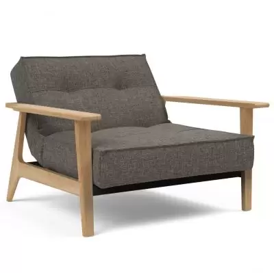 Fotel rozkładany Splitback Frej dąb naturalny Dark Grey Innovation
