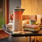 Kubek ceramiczny do latte 70s brzoskwiniowy HKliving