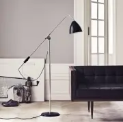 LAMPA PODOGOWA BL4 STAL CHROMOWANA-CZARNY KLOSZ GUBI