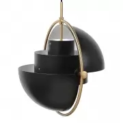 Lampa Wiszca Multi-Lite Brass Soft Black Semi Matt Gubi