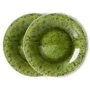 Zestaw 2 ceramicznych talerzy Emerelads zielony HKliving