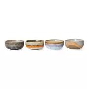 Zestaw 4 ceramicznych misek deserowych 70s reef HKliving