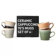 Zestaw 4 ceramicznych kubkw do cappuccino 70s meteor HKliving