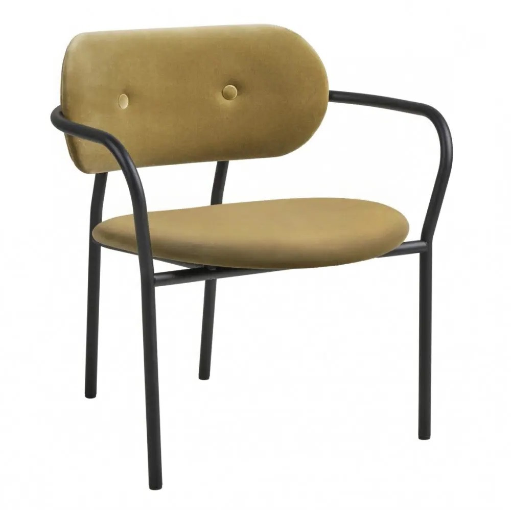 Fotel Coco Lounge Velvet Grey Green Gubi