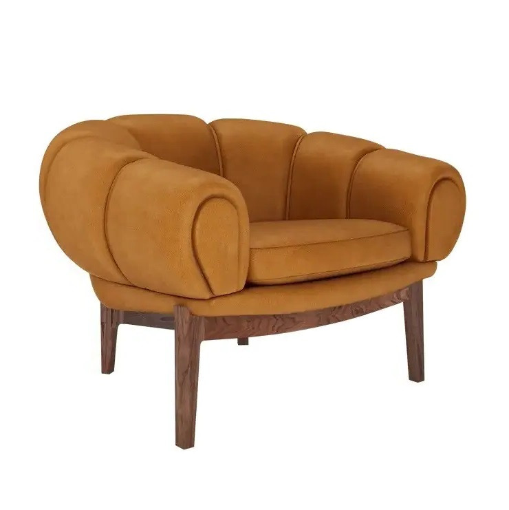 Fotel Croissant Orzech Chamois Cuoio Gubi