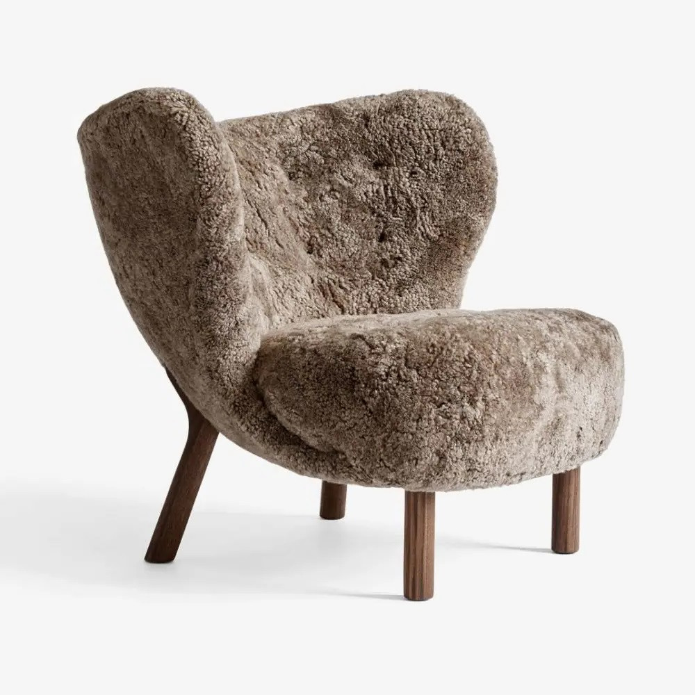 Fotel Little Petra Vb1 Walnut Sheepskin Sahara Andtradition