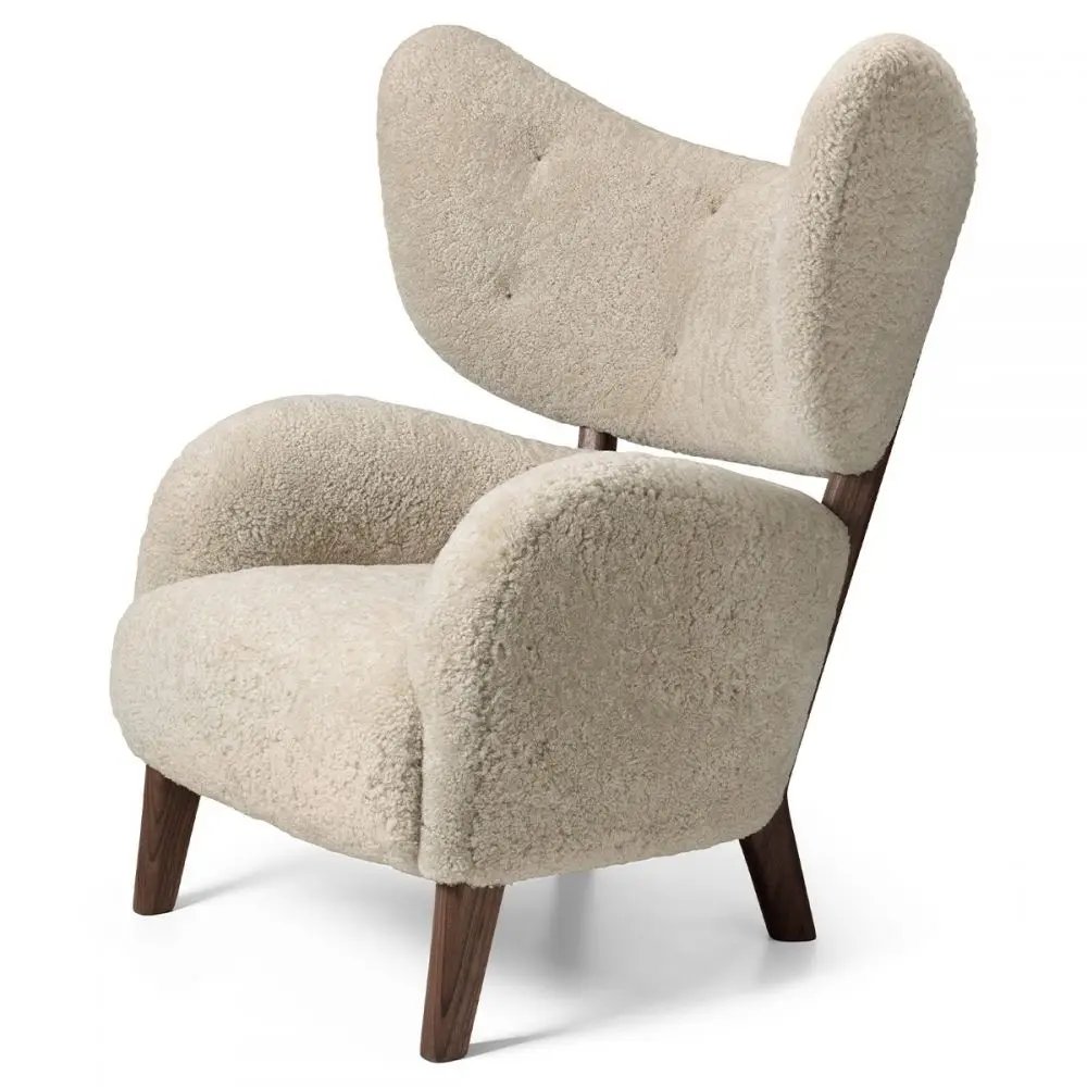 Fotel My own chair sheepskin nóżki orzech By Lassen