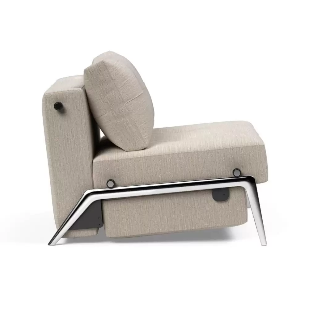 Fotel rozkładany Cubed Alu Blida Sand Grey Innovation