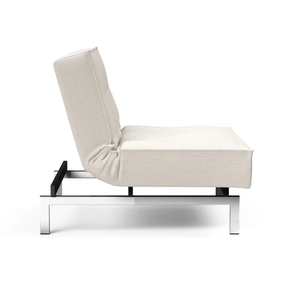 Fotel rozkładany Splitback Boucle Off-White chrom Innovation