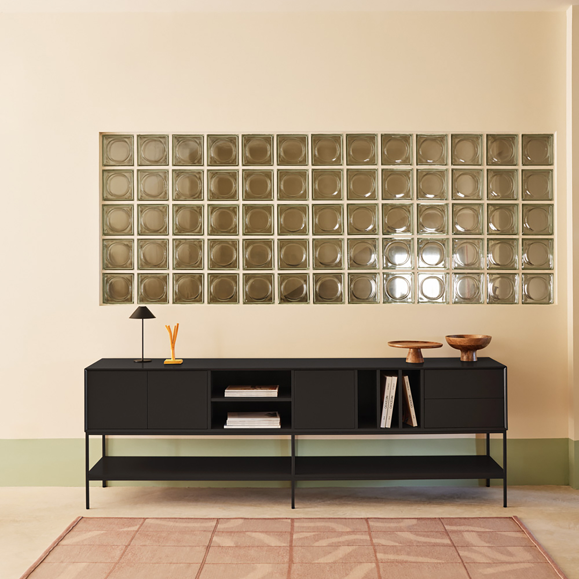 Komoda Tv Platt 220 Cm Czarna Teulat