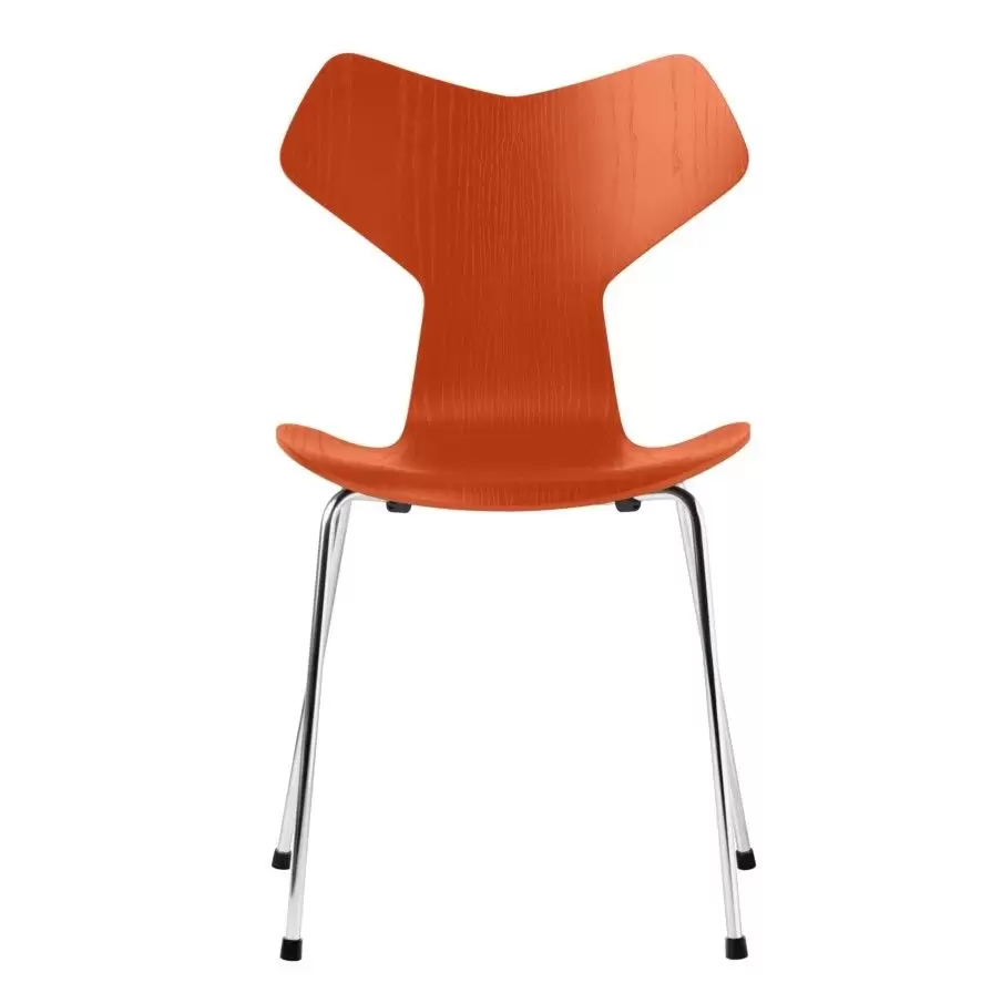 Krzesło Grand Prix 3130 jesion barwiony na pomarańczowo Fritz Hansen