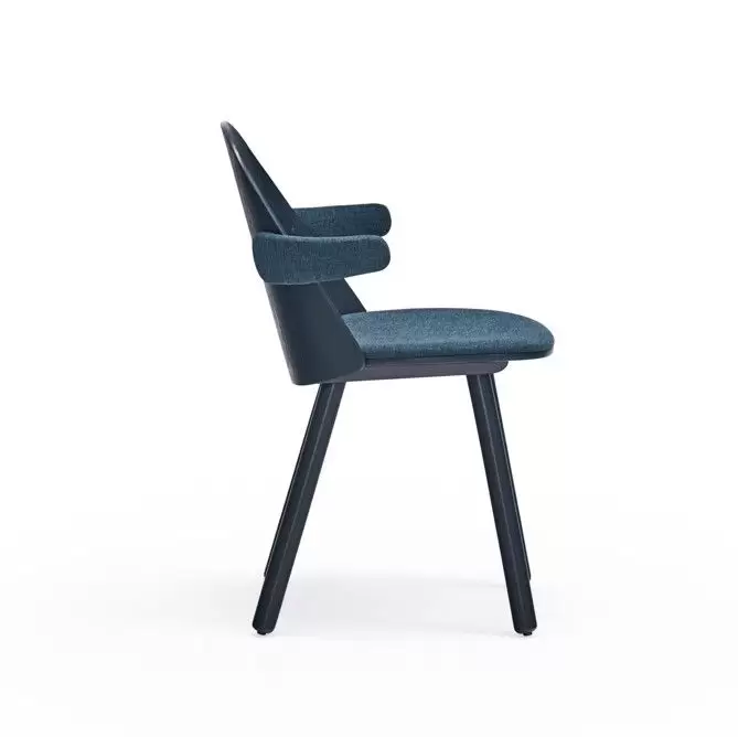 Krzesło Uma z podłokietnikiem niebieskie Teulat