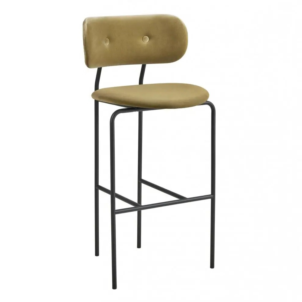 Krzesło Barowe Coco Velvet Grey Green Gubi