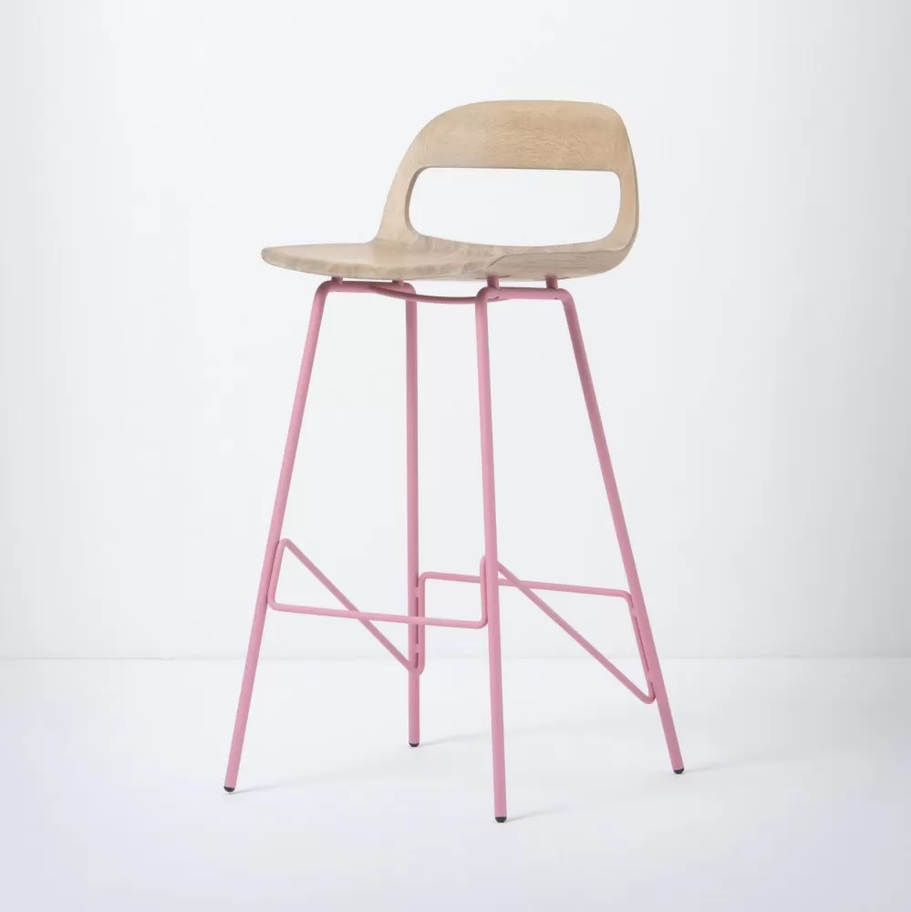 Krzesło barowe Leina 93 cm jasnoróżowe Gazzda
