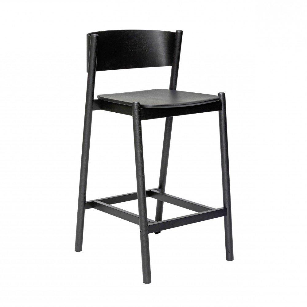 Krzesło Barowe Oblique Czarne Hubsch