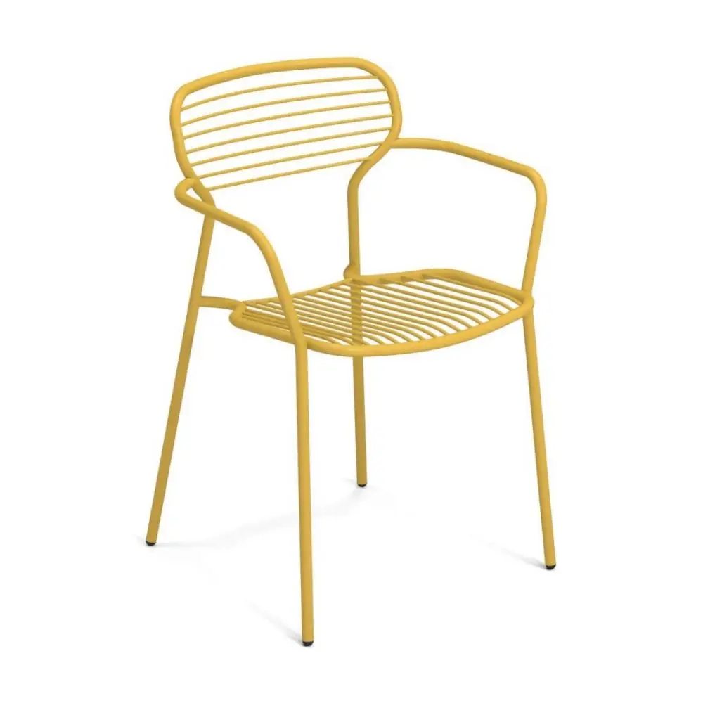 Krzesło ogrodowe Apero z podłokietnikami żółte Emu