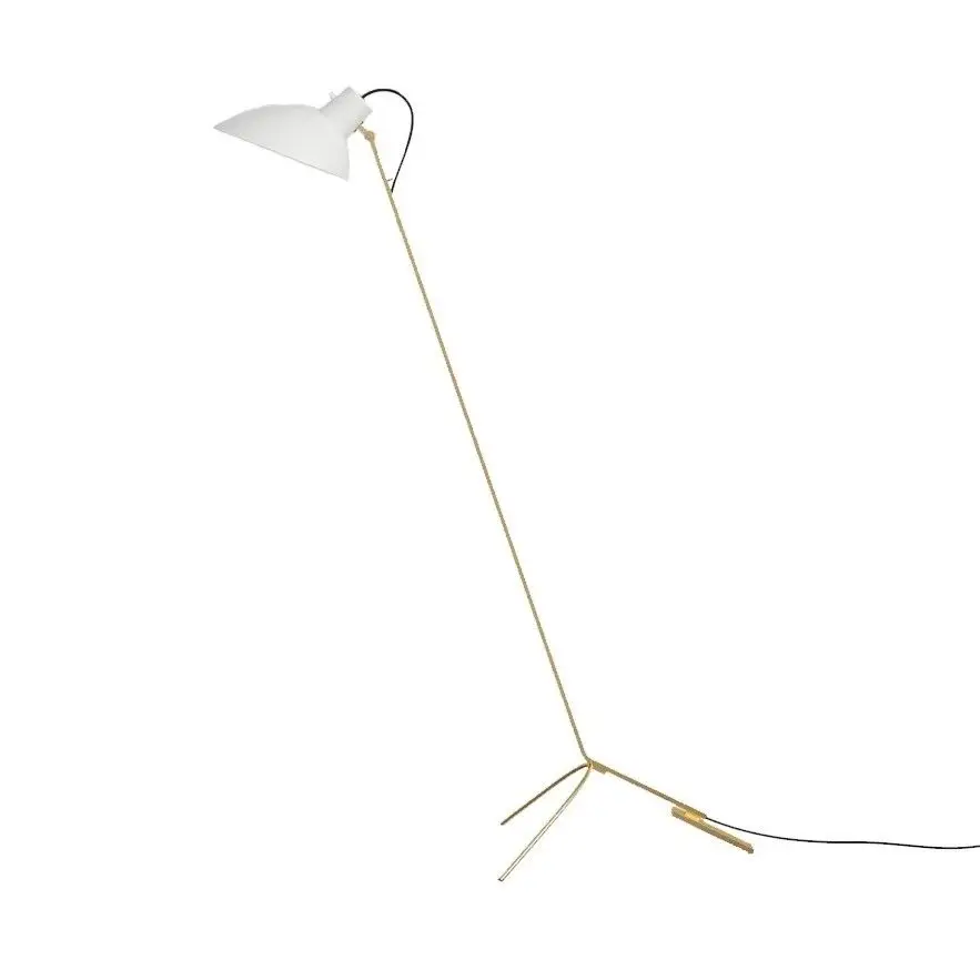 Lampa podłogowa VV Cinquanta biało-mosiężna Astep