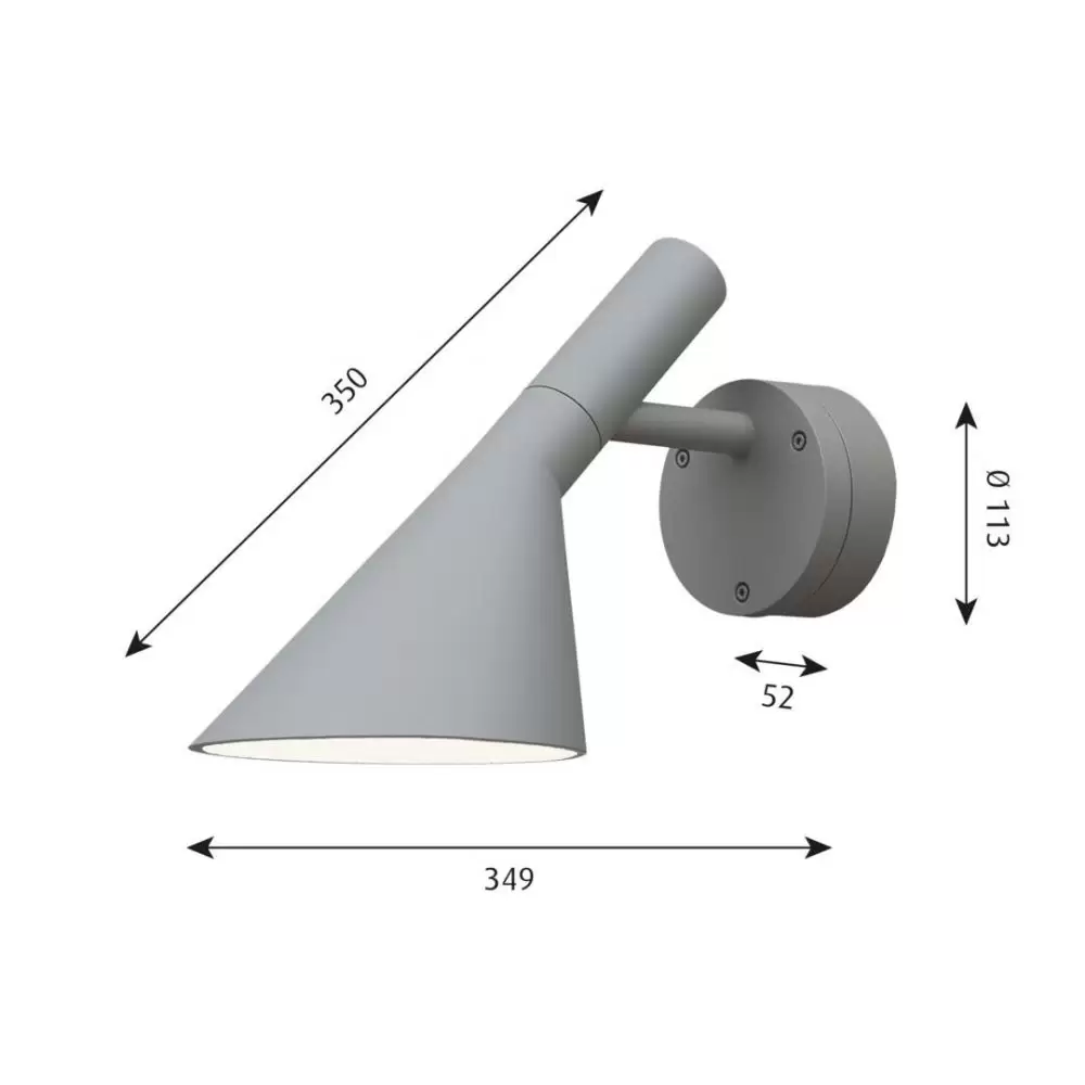 Lampa ścienna zewnętrzna AJ 50 aluminiowa Louis Poulsen