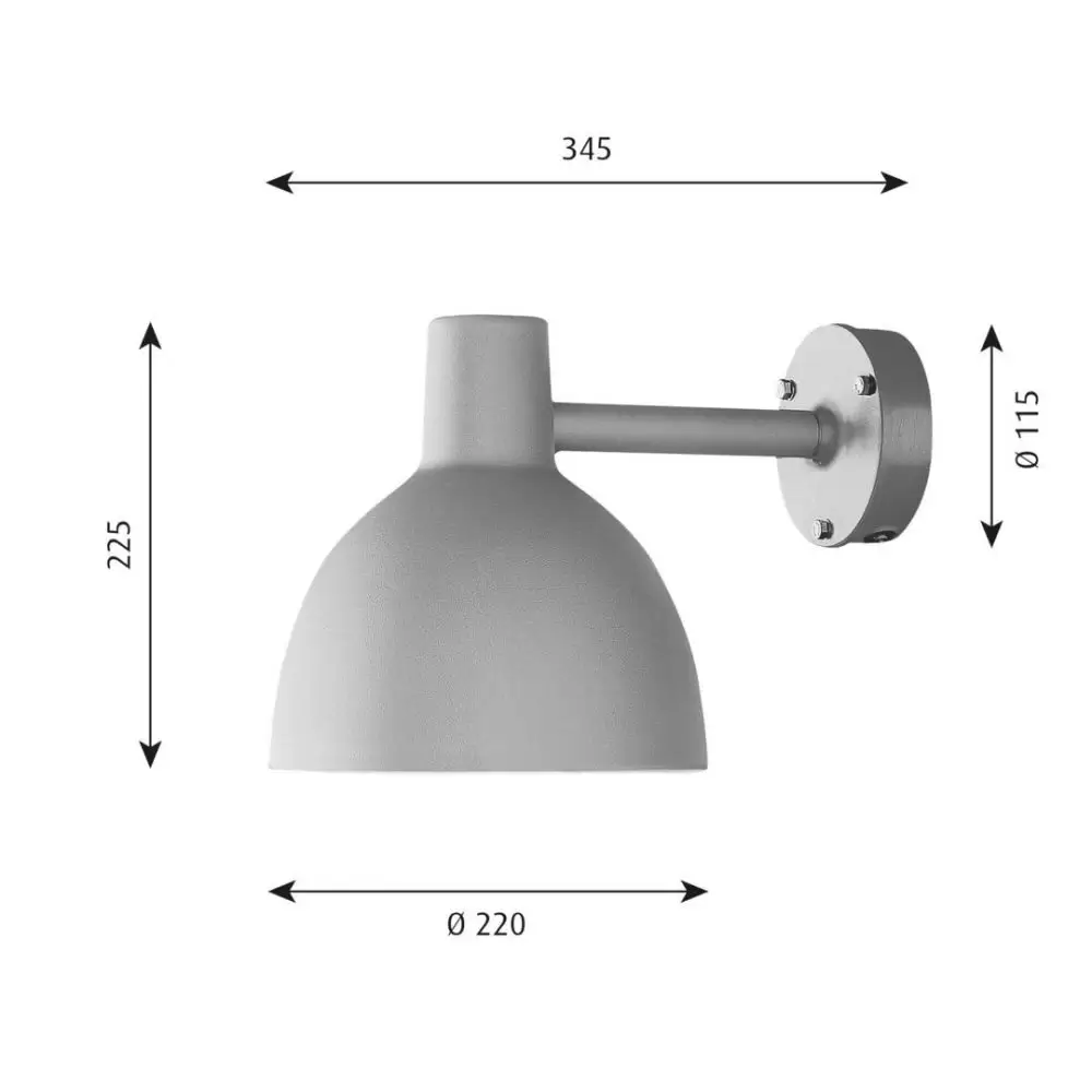 Lampa ścienna zewnętrzna Toldbod 220 aluminiowa Louis Poulsen