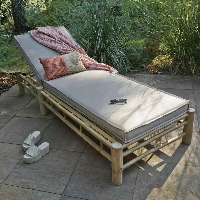 Leżak ogrodowy bamboo z poduszkami Exotan