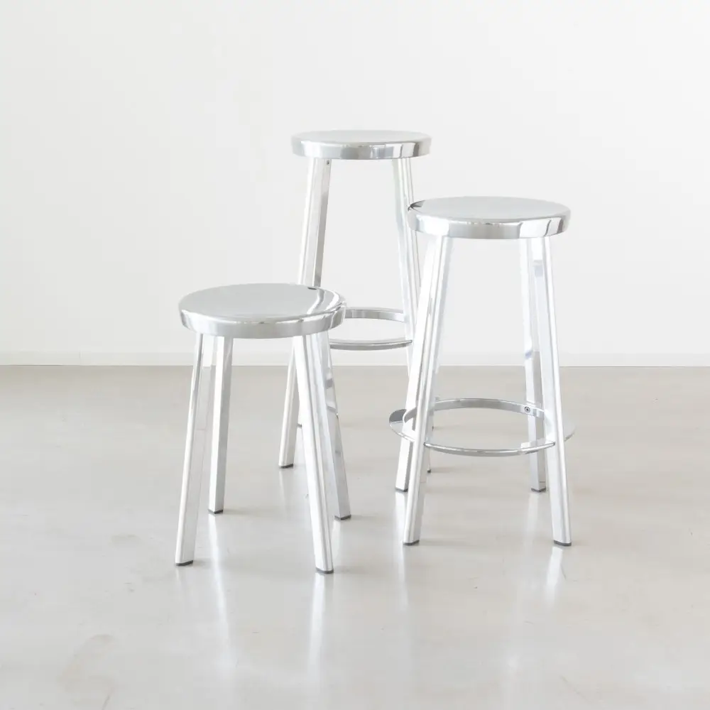 Stołek barowy DEJA-VU 66 cm polerowane aluminium Magis