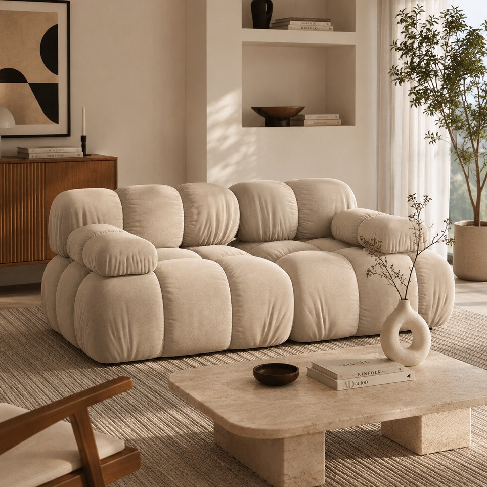 Sofa Bellis 2-Osobowa Beżowa Micadoni
