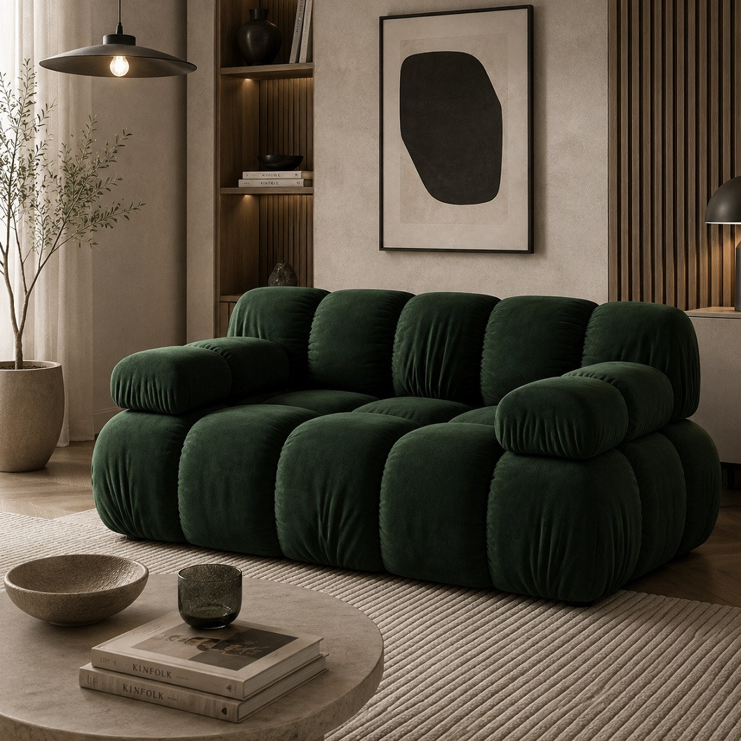 Sofa Bellis 2-Osobowa Butelkowa Zieleń Micadoni