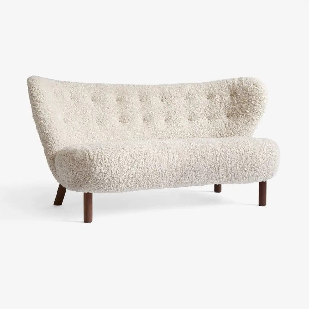 Sofa Little Petra Vb2 Walnut-Sheepskin Moonlight Andtradition
