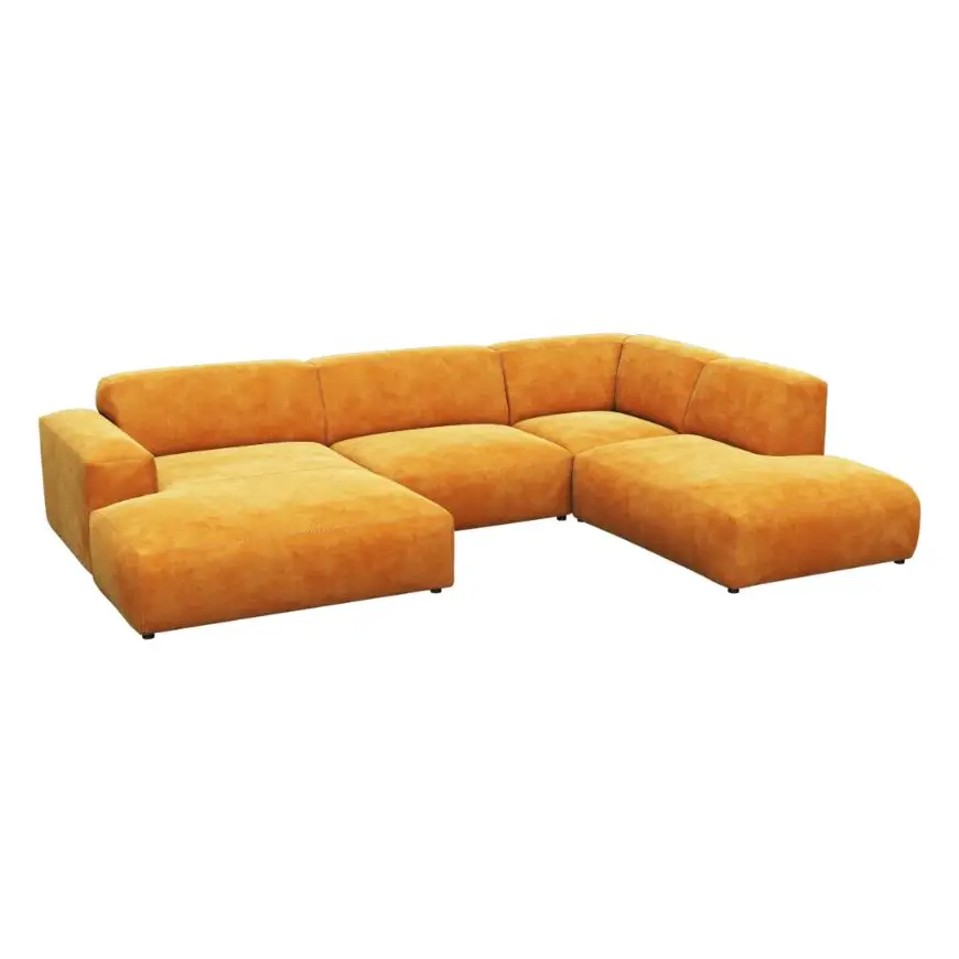 Sofa Revers 1.5 seater + Open end + Chaiselong warm yellow