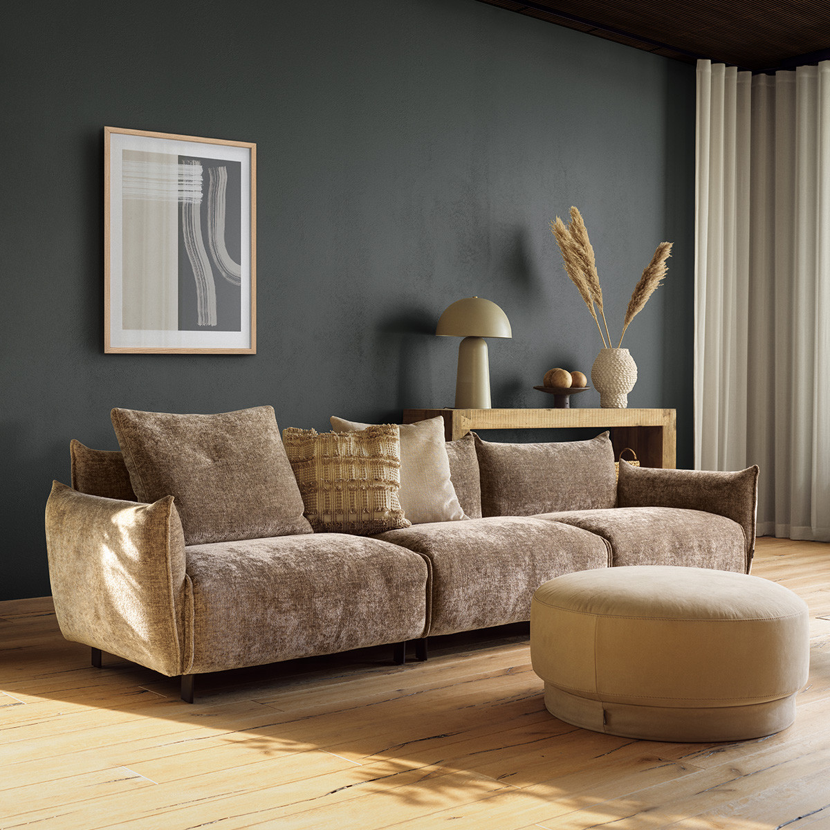 Sofa Santo 3 Seat Zentih Sand Furninova