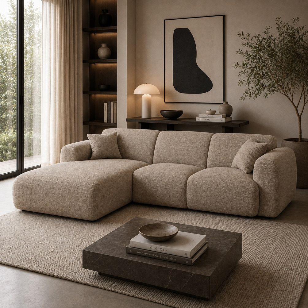 Sofa Narożna Molino Ciemnobeżowa Micadoni