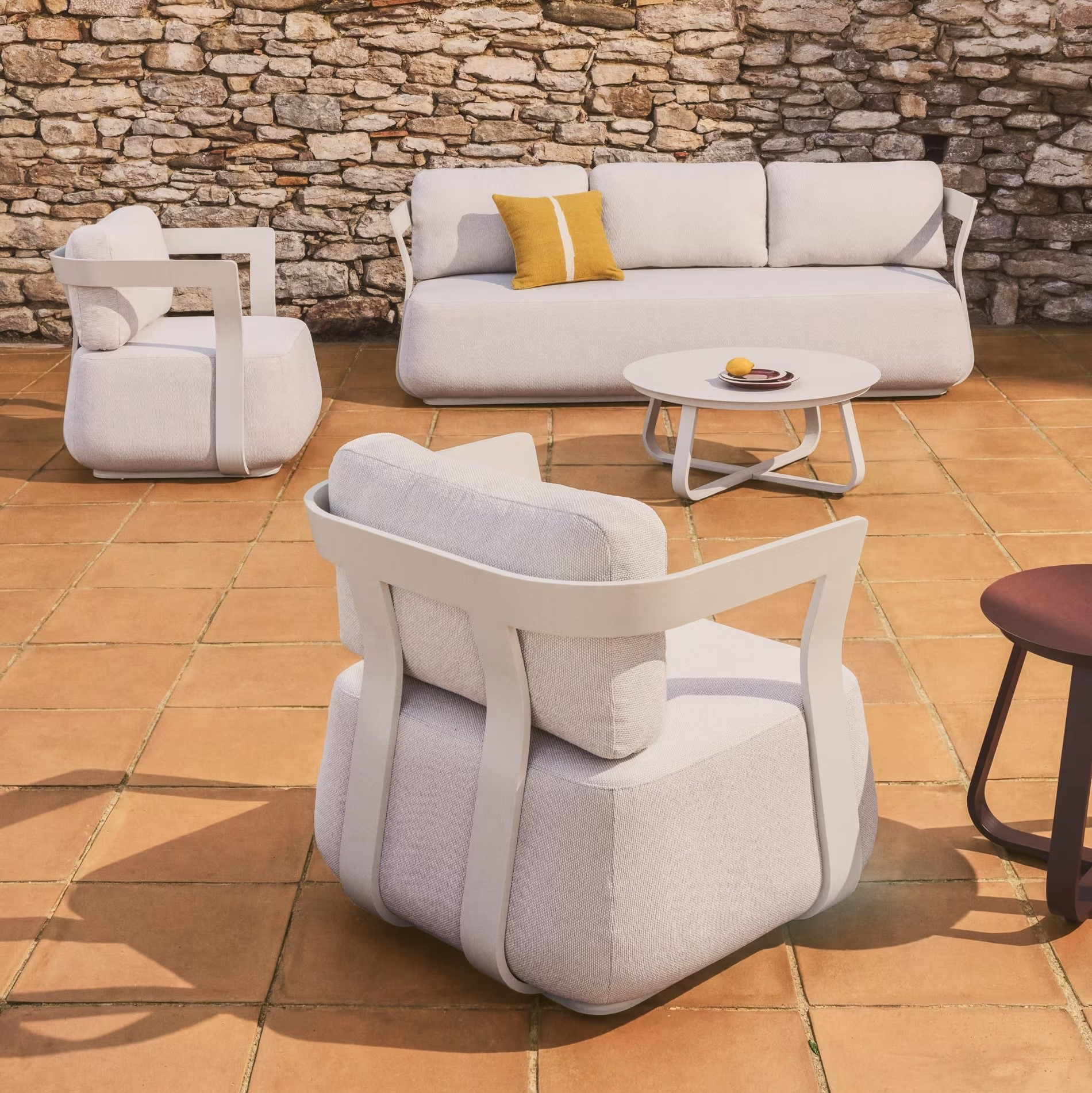 Sofa Ogrodowa Tamaris 3 Osobowa Ecru Kave Home