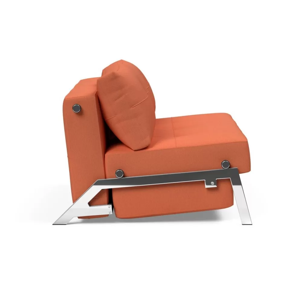 Sofa rozkładana Cubed 140 cm chromowana podstawa Argus Rust Innovation