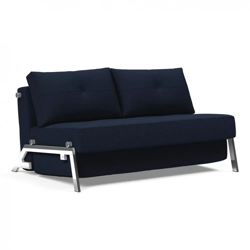 Sofa rozkładana Cubed 140 cm chromowana podstawa Dance Blue Innovation