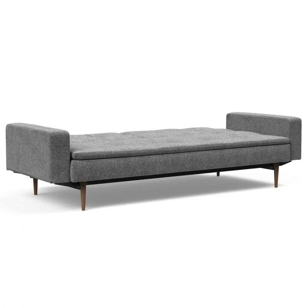 Sofa rozkładana Dublexo z podł. Twist Charcoal ciemne drewno Innovation