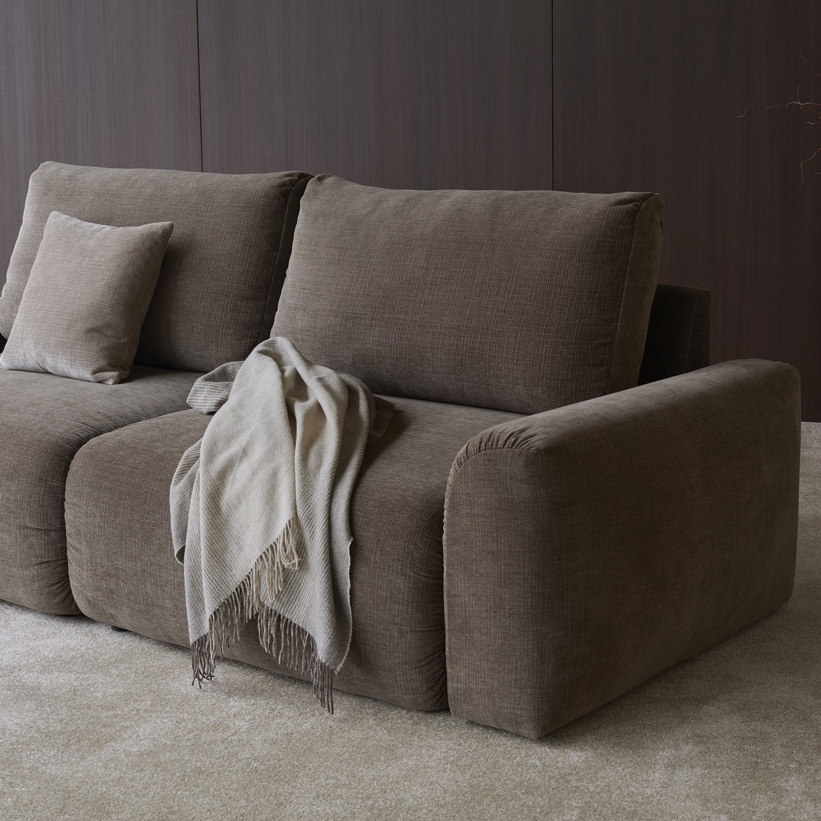 Sofa Rozkładana Norum Chunky Arms Esina Cedar Brown Innovation