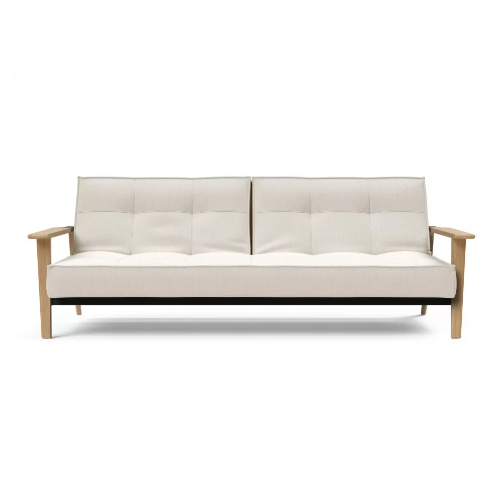 Sofa rozkładana Splitback Frej Dąb naturalny Boucle Off-White Innovation