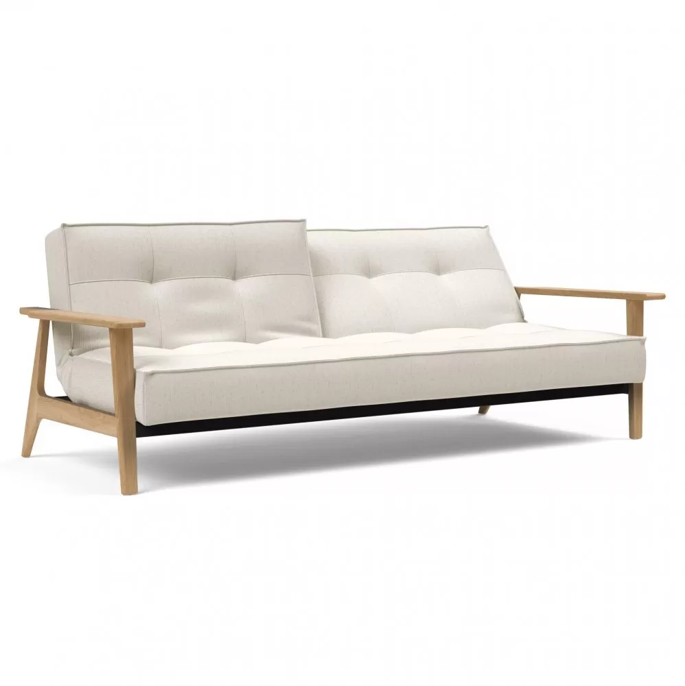 Sofa rozkładana Splitback Frej Dąb naturalny Boucle Off-White Innovation