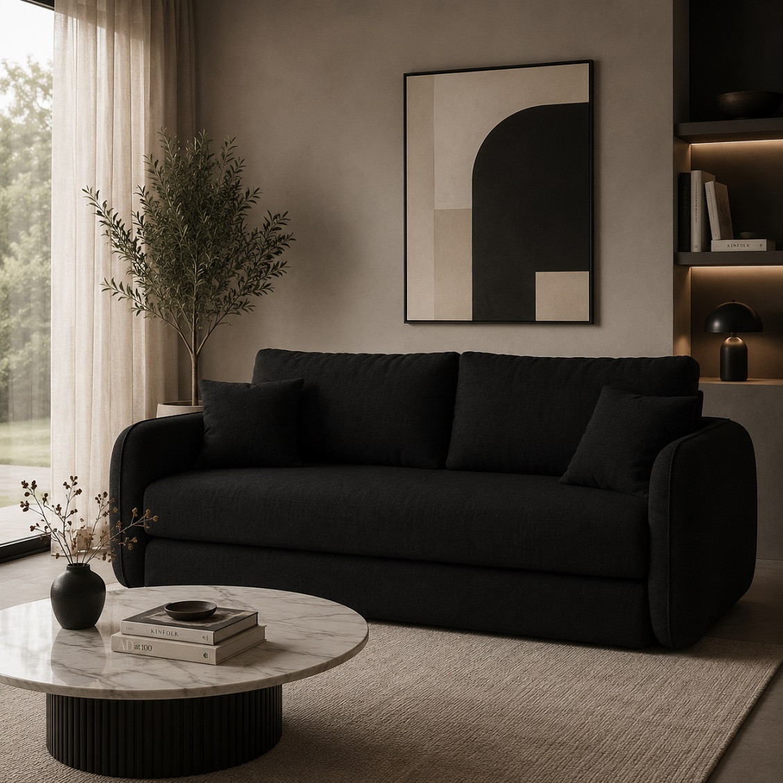 Sofa Z Funkcją Spania Dormi Czarna Micadoni