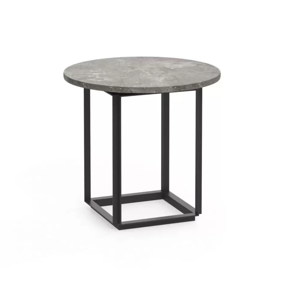 Stolik Okazjonalny Florence Szary Marmur-Czarna Rama New Works