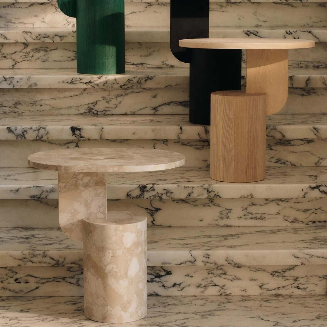 Stolik Okazjonalny Insert Piaskowy Marmur Ferm Living
