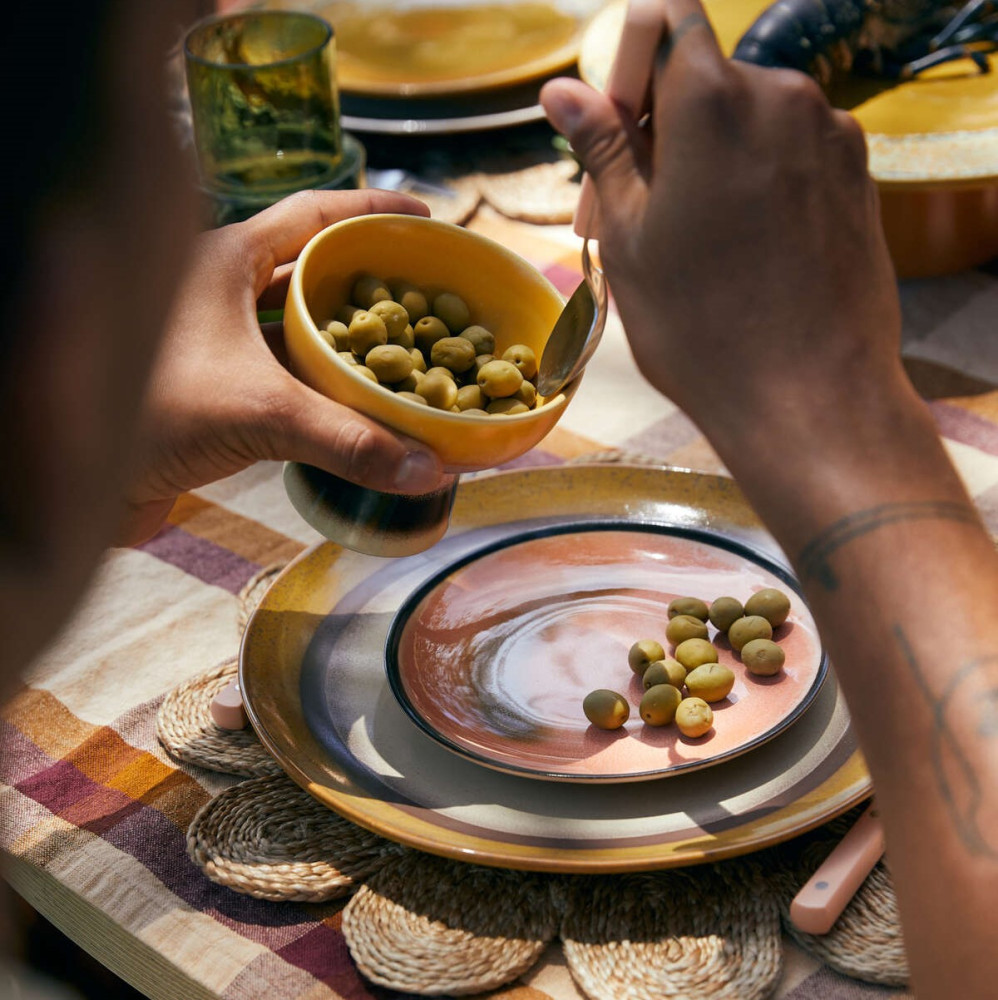 Zestaw 2 Ceramicznych Talerzy 70S Coconut Hkliving