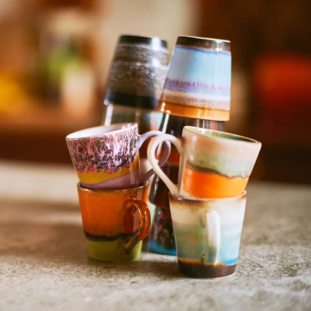 Zestaw 4 Ceramicznych Kubków Do Ristretto 70S Solar Hkliving