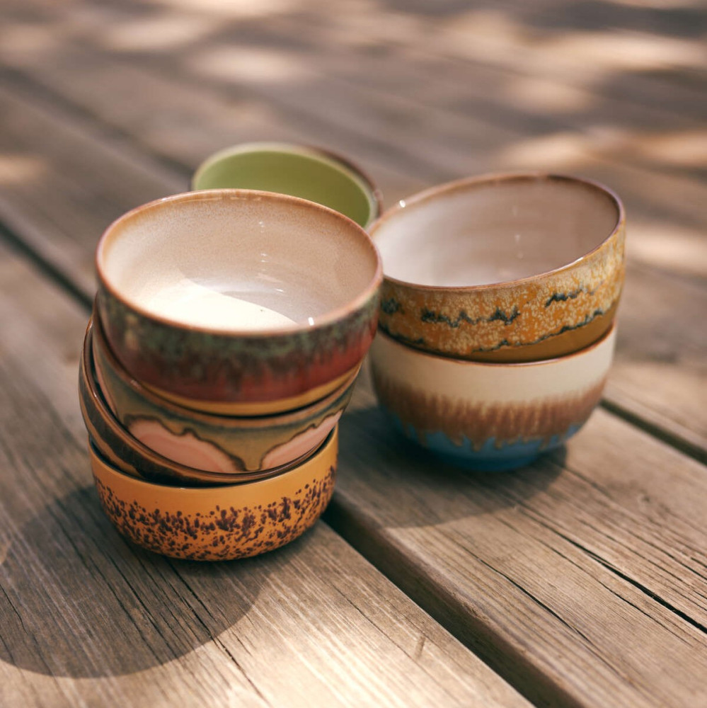 Zestaw 4 Ceramicznych Misek Do Makaronu 70S Seabreeze Hkliving