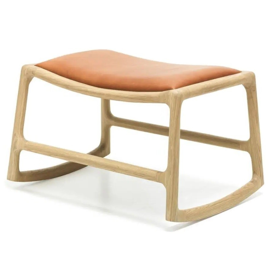 Podnóżek Dębowy Dedo Skórzany Gazzda