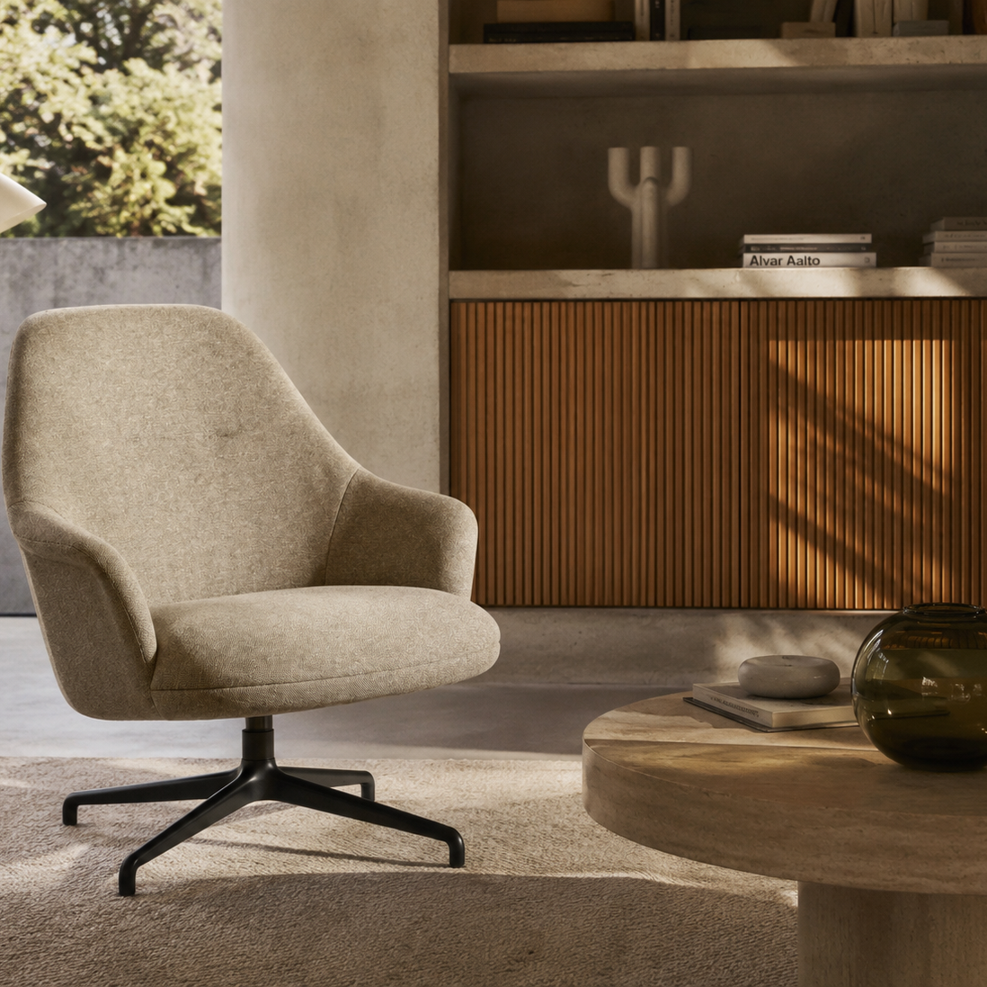 Fotel Obrotowy Rely Hw139 Szarobeżowy Andtradition