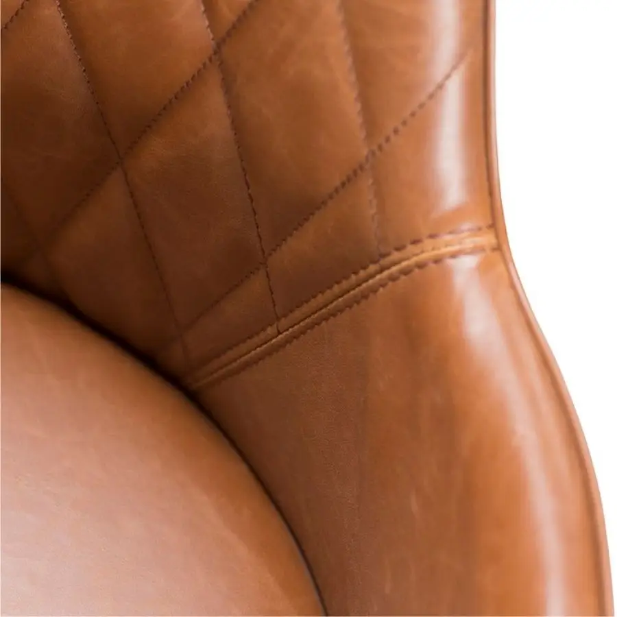 Krzesło diogo skórzane brązowe