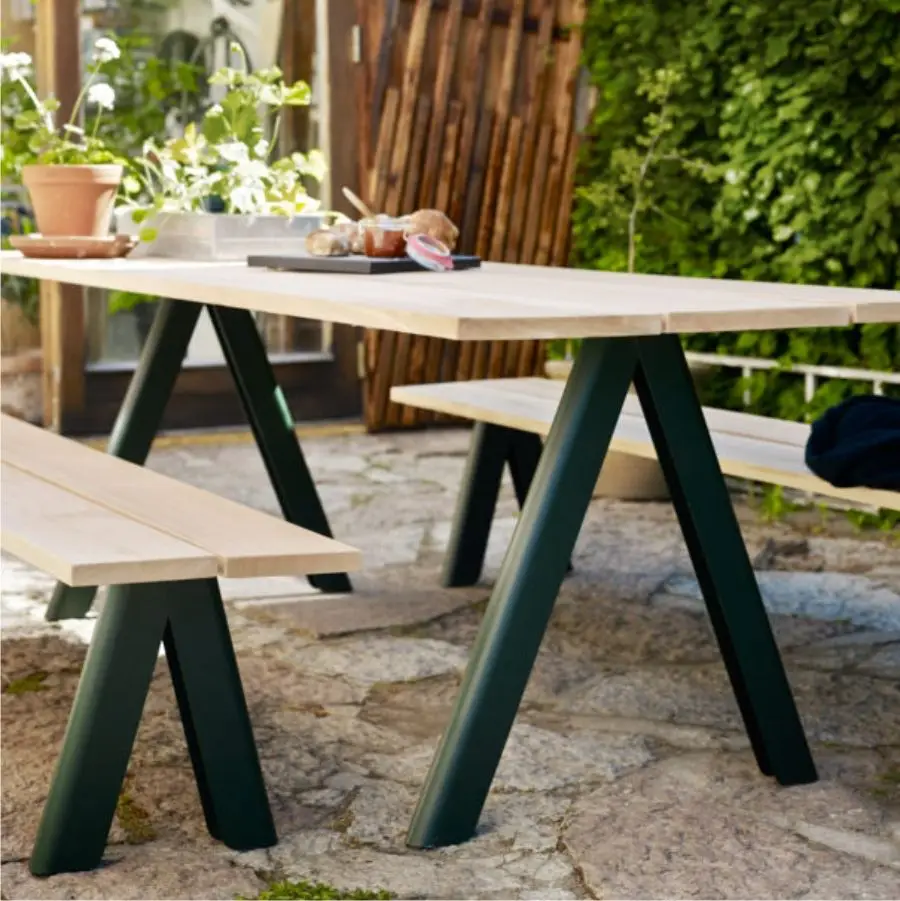 stół ogrodowy Overlap zielone nogi SKAGERAK