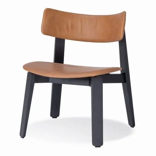 Krzesło Nora Lounge tapicerowane skórą Gazzda