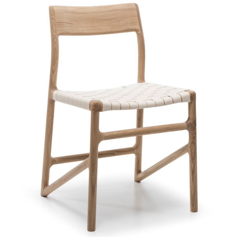 Krzesło dębowe Fawn białe siedzisko Gazzda